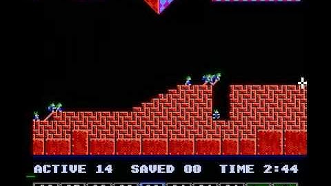 Lemmings (NES) fun level 7 solution