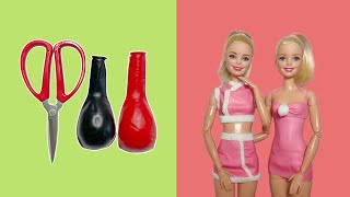 Making Doll Clothes With Balloons 14 | 2 DIY Christmas Costumes For Barbies No Sew No glue【2020】