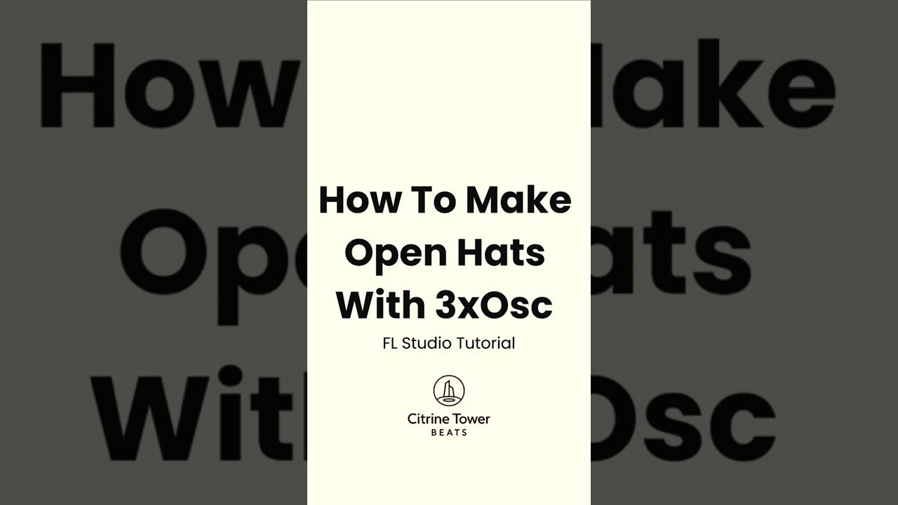 How To Make Open Hi-Hats With 3xOsc🎶 | 3xOscでオープンハットを作る方法🎧