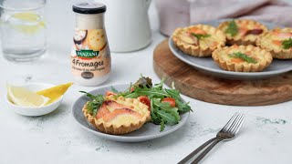 Mini Salmon Quiches With Cheesy Sauce / كيش السلمون و صلصة الجبن - CookingWithAlia - Episode 879