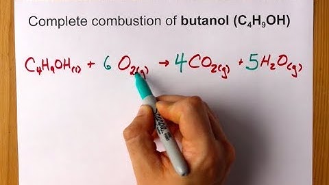 Complete Combustion of Butanol (C4H9OH) Balanced Equation