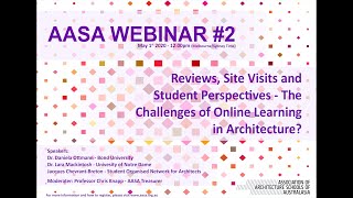 AASA Webinar #2 The Challenges of Online Learning In Architecture