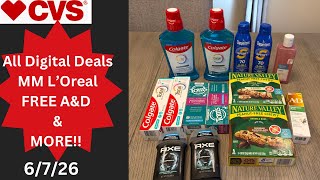 CVS All Digital Deals - Great Week!! MM L'Oreal, Free A&D, Cheap Axe, Oral Care & More!! #cvsdeals