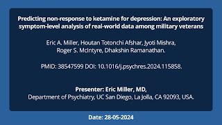 055.Predicting non-response to ketamine for depression: An exploratory symptom-level analysis