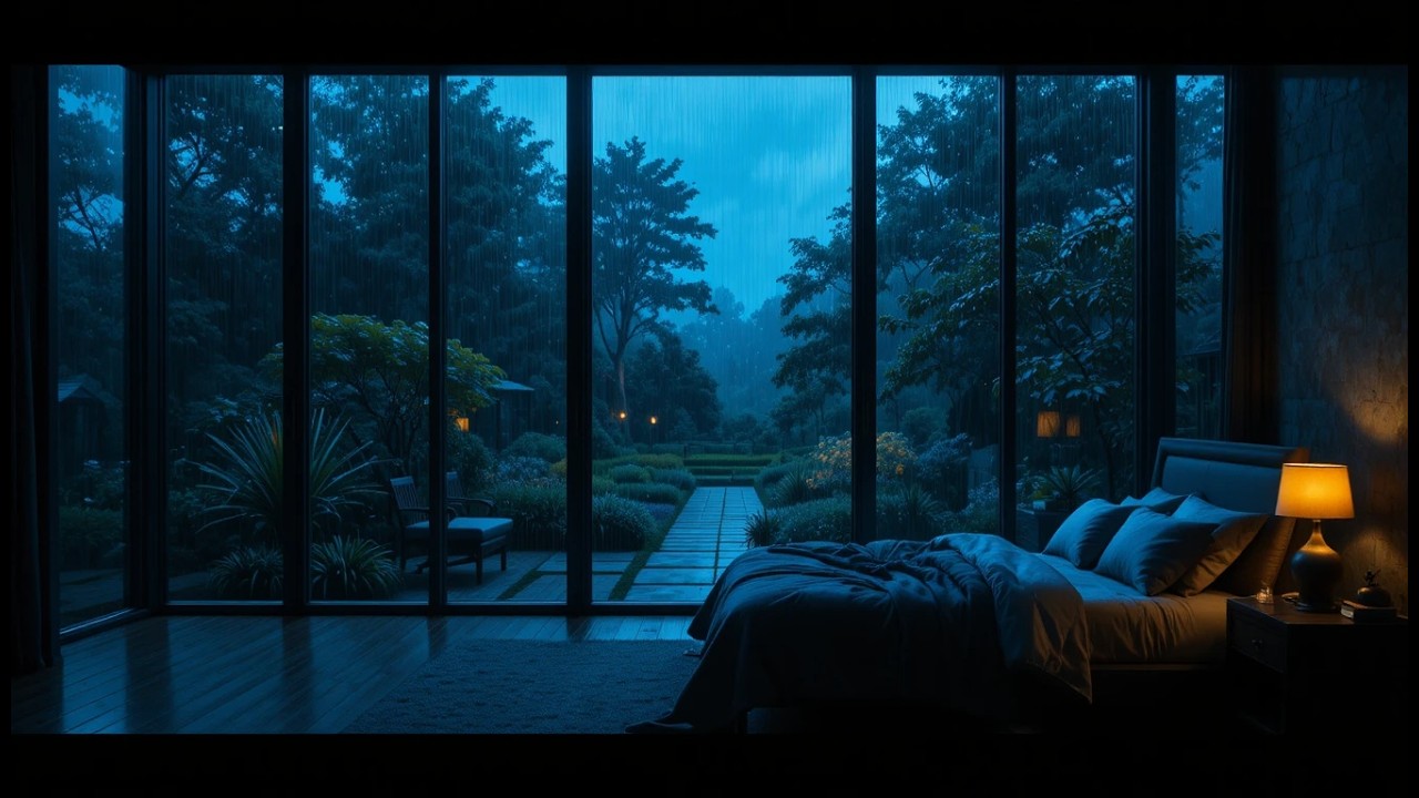 Night Rain Ambience for Deep Sleep | Relaxing Rain Sounds, Study & Stress Relief