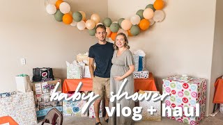 baby shower vlog \& haul | first time parents, 34 weeks pregnant