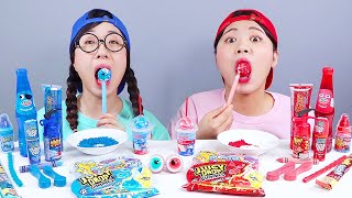 Makanan Merah Vs Makanan Biru Tantangan Dona