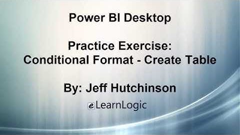 Power BI Conditional Format 1 - Create Table