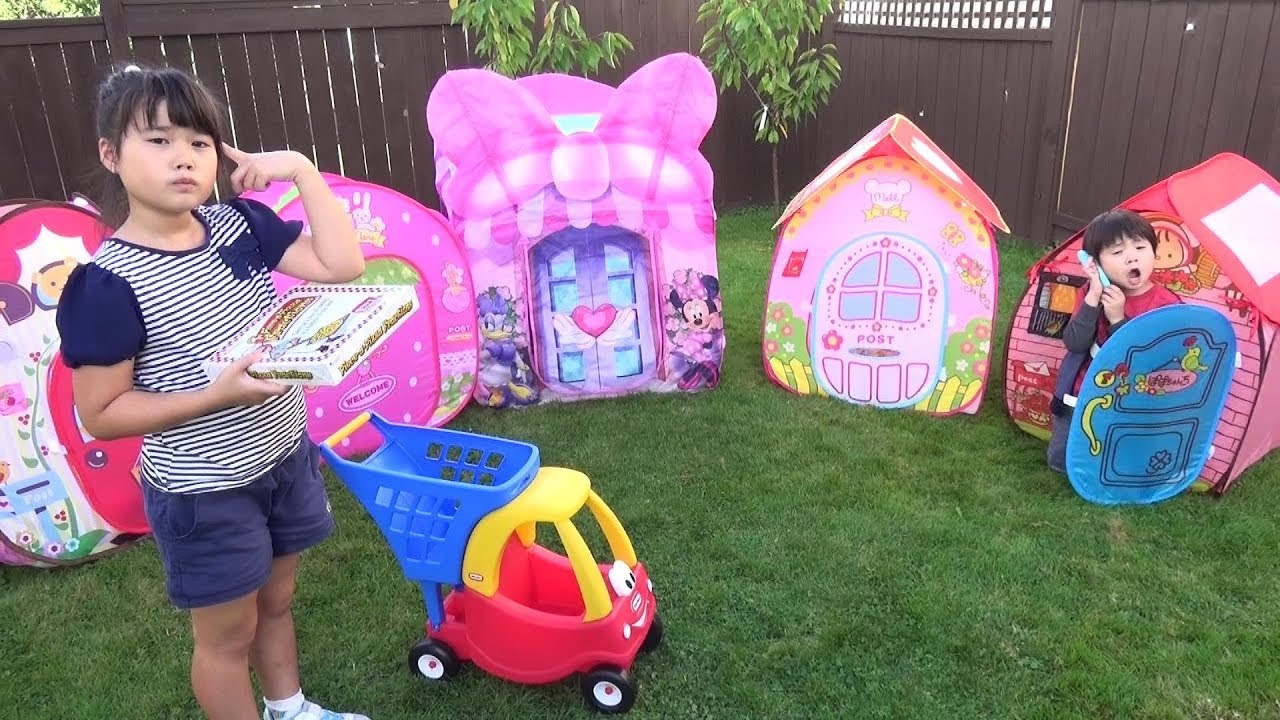 ねみちゃんの宅配ピザ屋さんごっこ♬おうちはどこ？ 人魚にも届けるよ！