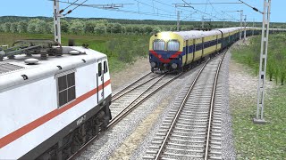 Two Trains on the Same track due to track fault - Emergency stops | BeamNG.Drive