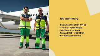Job opportunity - Netherlands - Aircraft Ground Support Equipment Junior