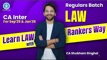 Demo Lec 01: Introduction | CA Inter LAW | Regular Batch | Sep
