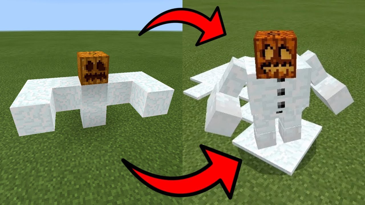 MCPE: How To SPAWN a MUTANT SNOW GOLEM