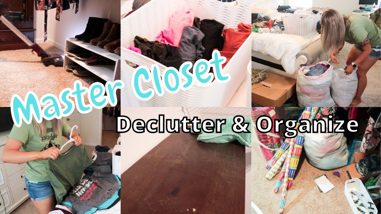 Master Closet Declutter and Organize || Out with the Old || Cleaning ...