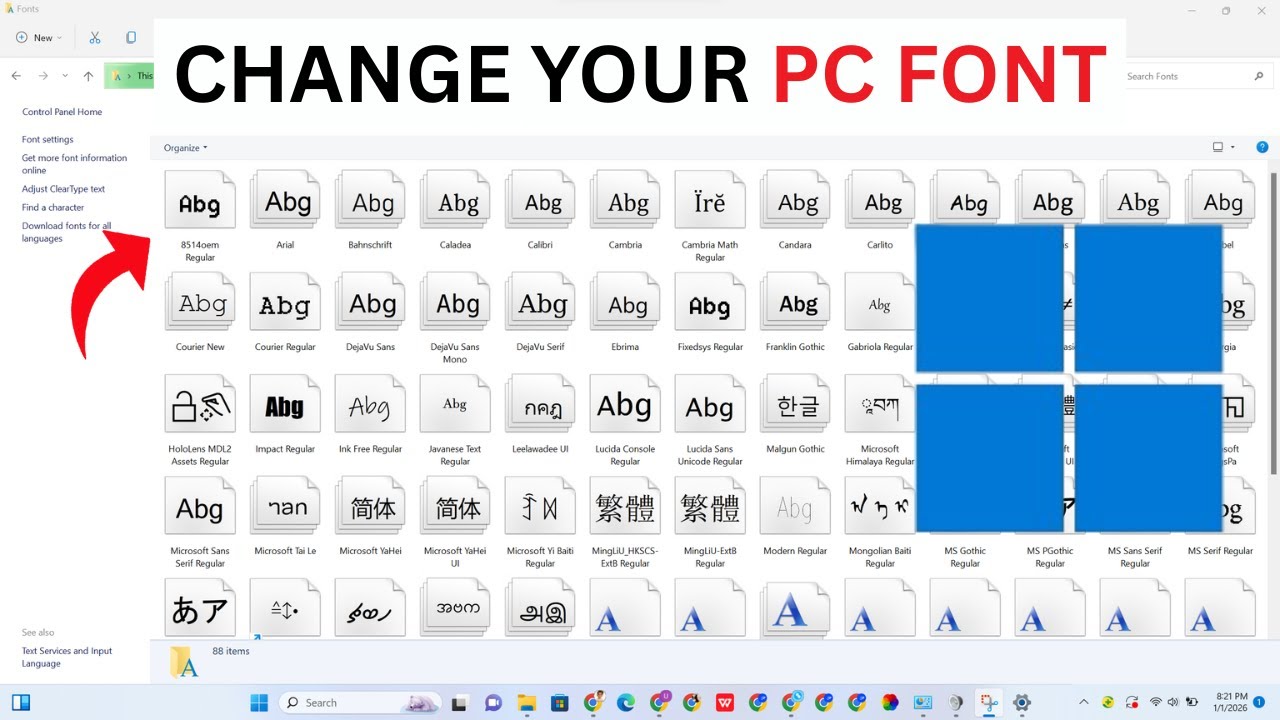 How To Change PC Font - YouTube
