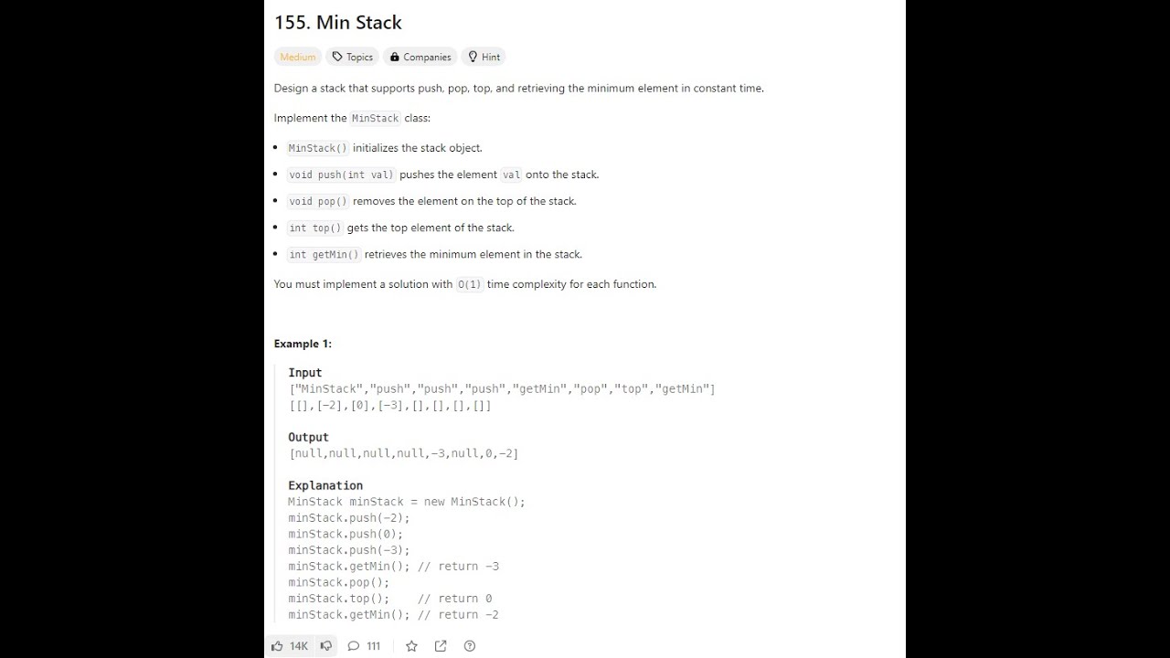 LeetCode 155: Min Stack | Solution Explained | - YouTube