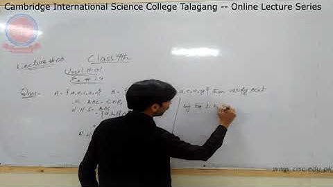 7th - [Math] - Lecture#3  -Fahad Iqbal - CISC Online Lecture Series