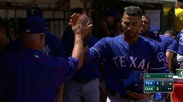 TEX@OAK: Fielder cuts the deficit with an RBI single