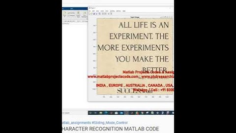 OCR CHARACTER RECOGNITION MATLAB CODE