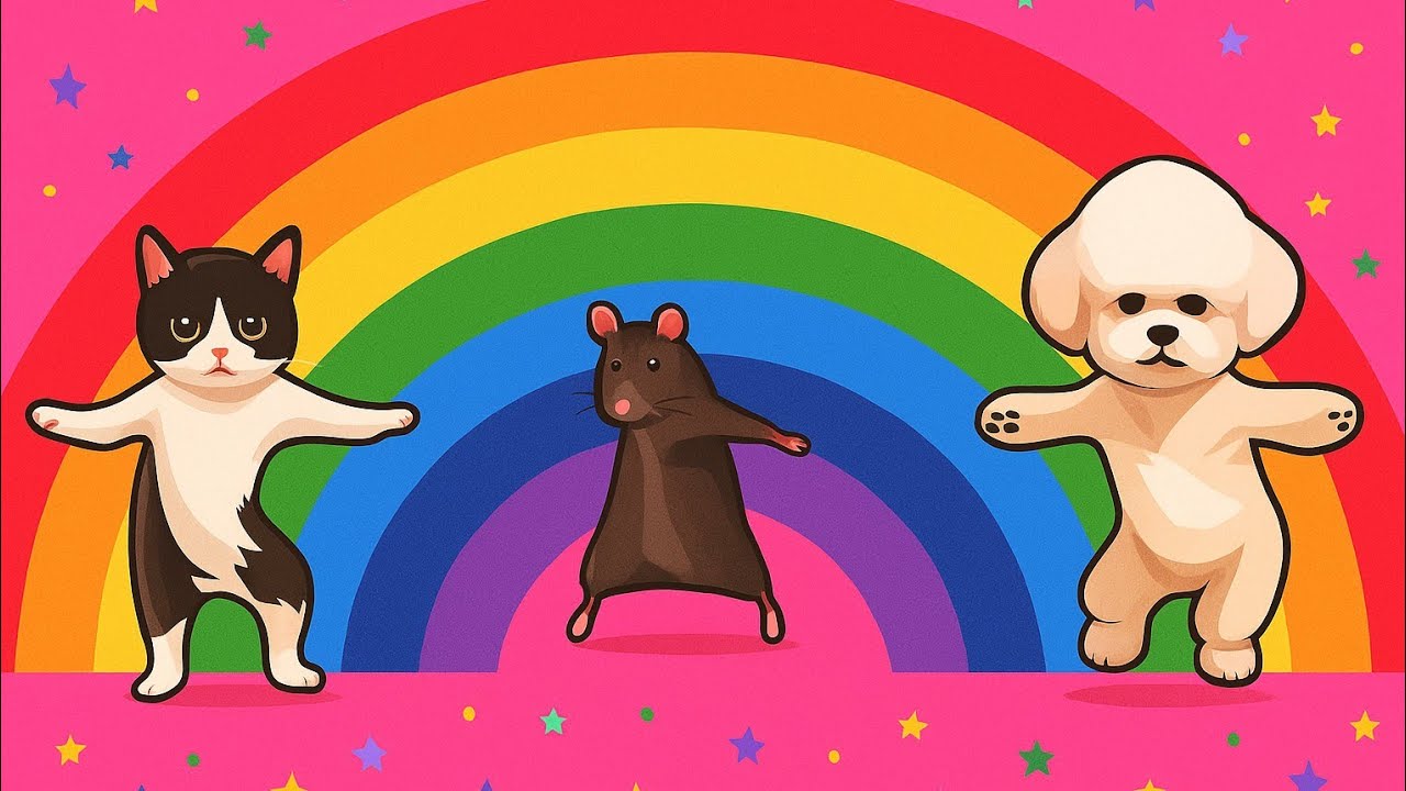 🐭🐱🐶 Rat Dance Cat Dance Dog Dance | Funny Animal Cartoon Video for Kids 😀💃😀