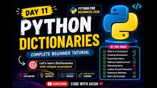 Python Dictionaries in Python | Python Tutorial for Beginners 2026 | Day 11#shortfeed