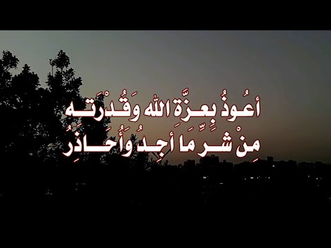 أع وذ ب ع ز ة الله و ق د ر ت ه م ن ش ر م ا أج د و أ ح اذ ر