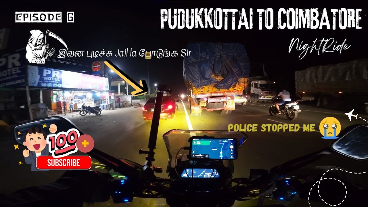 Kodaikanal Series EP-6| Pudukkottai to Coimbatore Night Ride #nightride #biketrip #motovlog #dominor