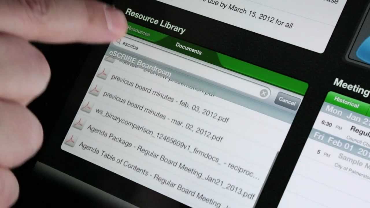 eSCRIBE Paperless Meetings For The iPad