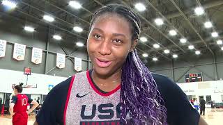 A'ja Wilson, Aliyah Boston weigh in on Final Four while in Cleveland for Team USA