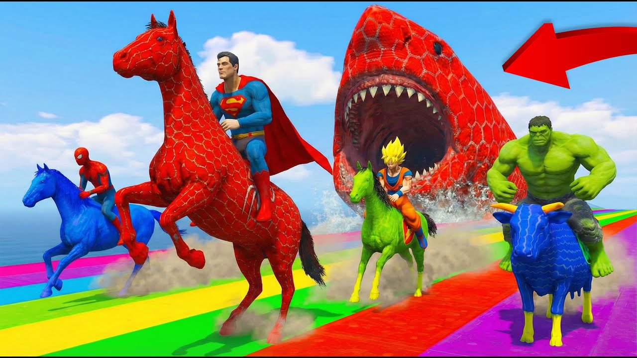 SPIDER-MAN against TUNG TUNG TUNG SAHUR Rescue Batman vs Venom with Super Cow Game GTA 5 superhero