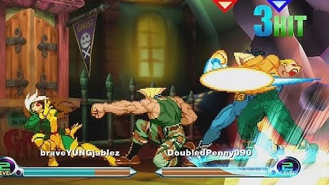 MvC2: Tenderloin - Guile/Charlie Double Assist 65% DHC Combo .:10.14.23:.