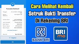 Cara Melihat Setruk Bukti Transfer/Bukti Transaksi Rekening BRI