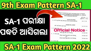 SA-1 exam pattern 2022 II 9th class sa1 exam pattern 2022 | question pattern sa1 class 9 2022 |