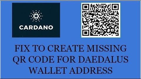 Fix to Create Missing QR Code for Daedalus Wallet to send with Mobile wallet Yoroi or Exchange