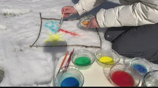 Winter Science with Kelly Greene: Painting in the snow