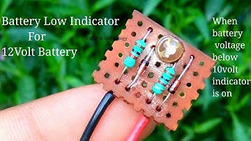 How To Make 12v Battery Low Voltage Indicator Circuit, or Car Battery Low Indicator circuit at home.