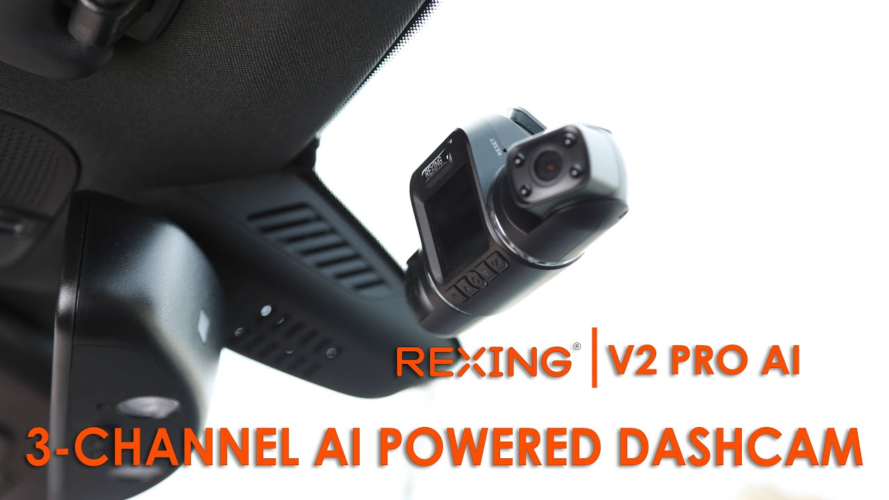 Rexing V2 Pro 1080p 3-Channel AI Car Dash Cam with Wi-Fi Built-in