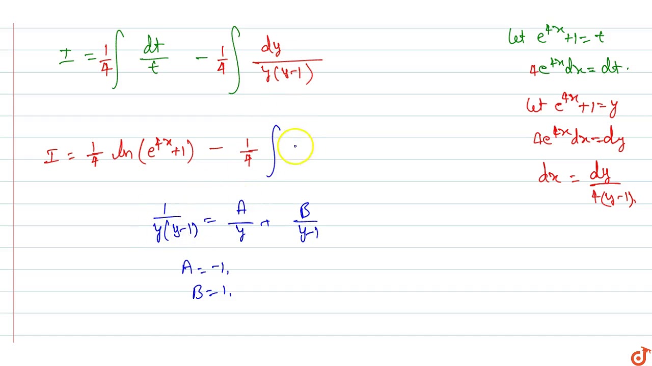 `int(e^(2x)e^(2x))/(e^(2x)+e^(2x))dx` YouTube