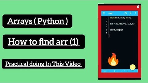 How To Find Arr (1) ।। Arrays Python ।।