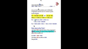 Trick 394 - How to find sum of any 1000 Consecutive Natural Numbers with a common difference of 4