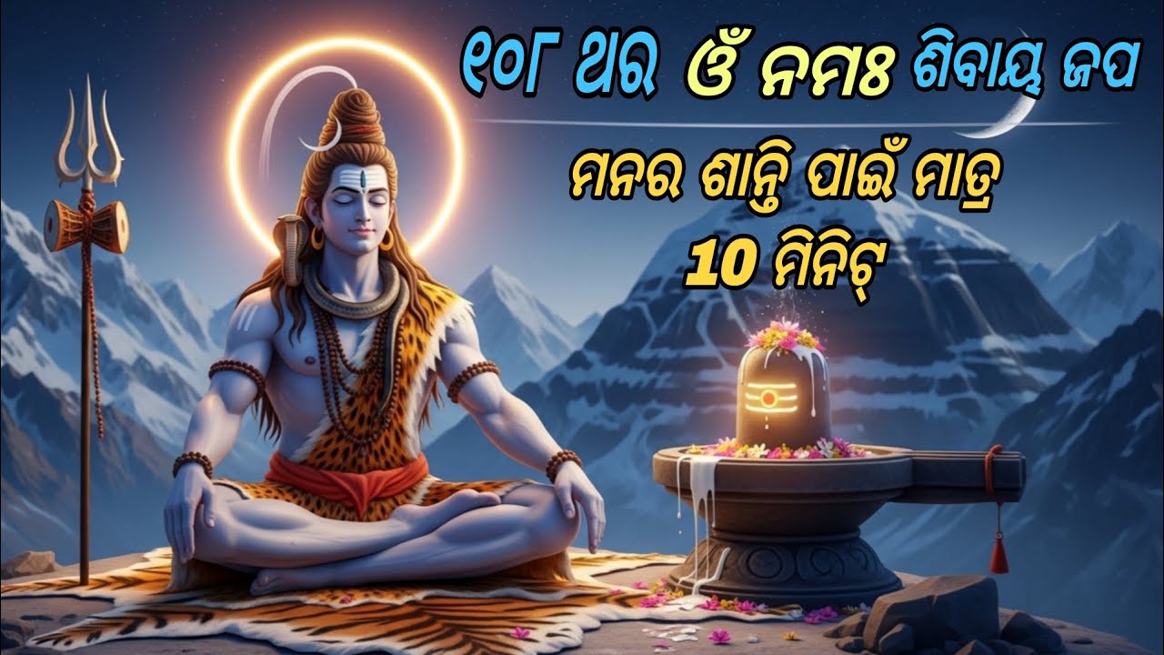 ୧୦୮ ଥର ଓଁ ନମଃ ଶିବାୟ ଜପ 🌼 Om Namah Shivaya 108 Times Chanting With Water Sound