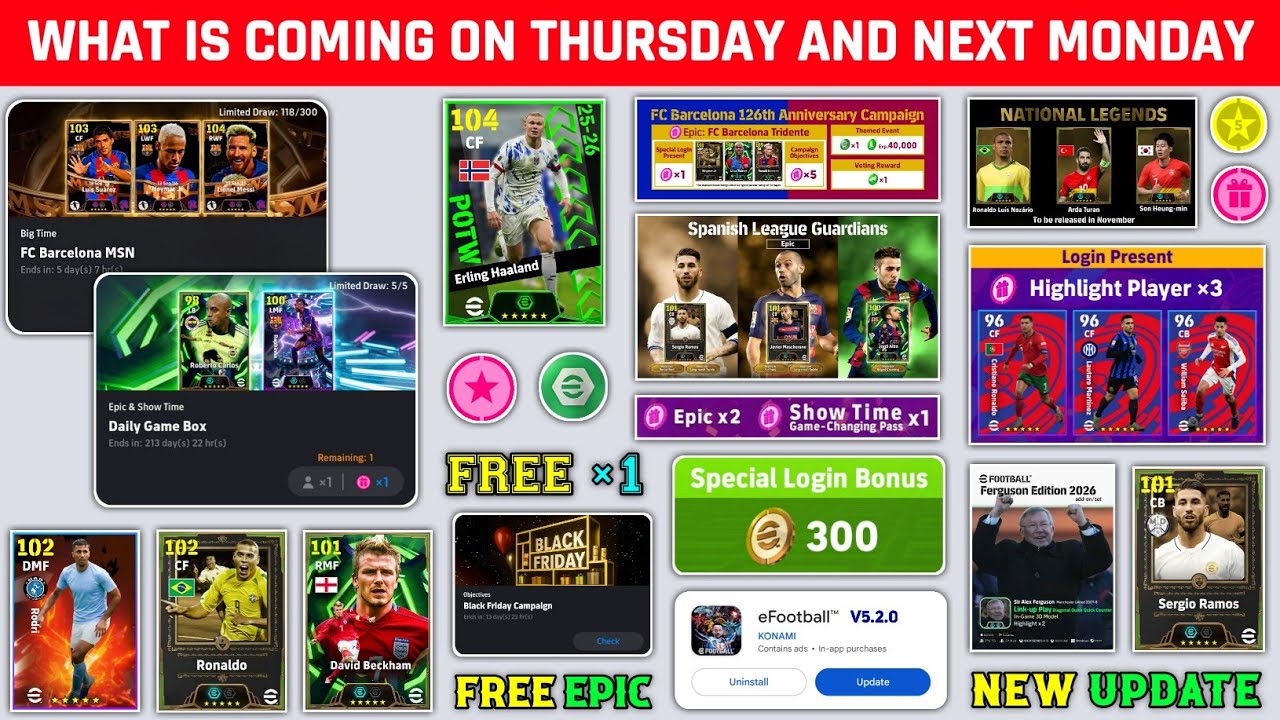 Обновление eFootball 2026! Что ждёт вас завтра и в понедельник в eFootball 🤩 Бесплатные Epic и бе...