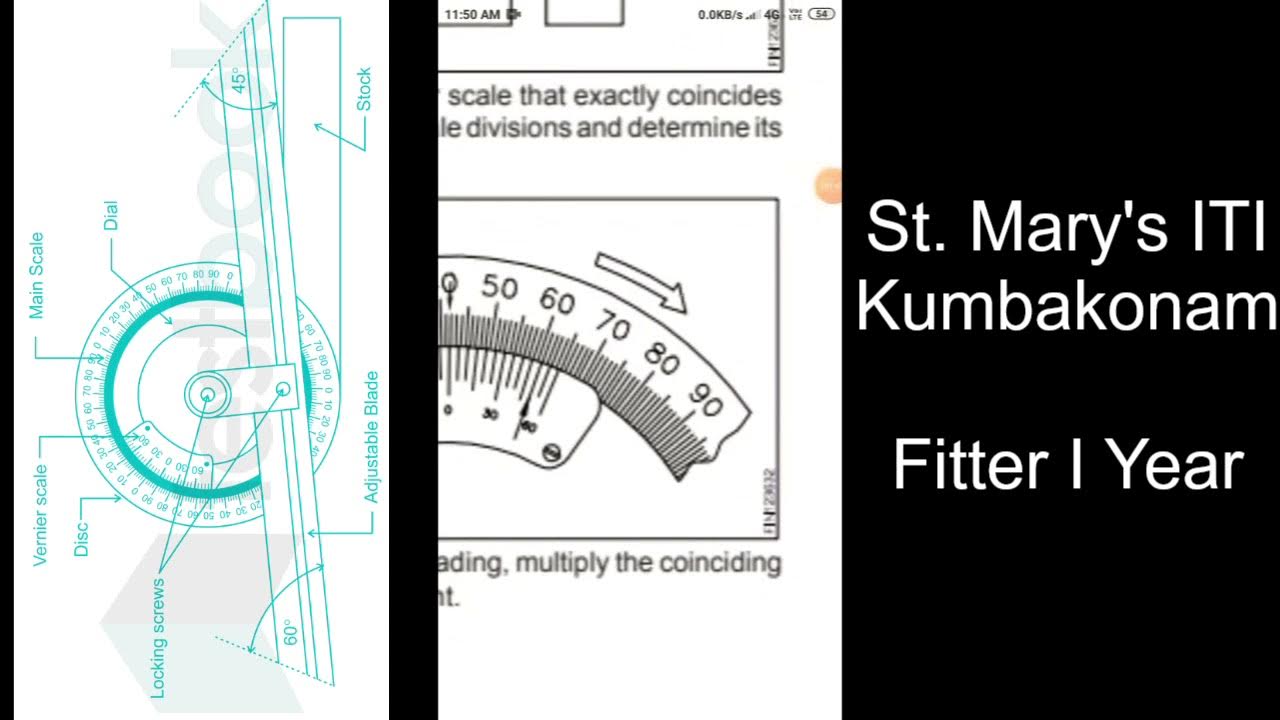 Vernier bevel protractor Angle Measure in Tamil YouTube