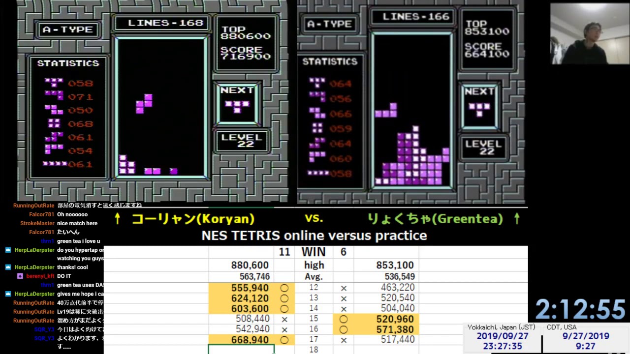 combined 2.12M(1.04M+1.07M) at online versus Koryan vs Greentea