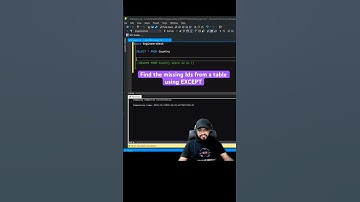 How to find the missing records from the table using Except operator and sub query ? #coding #sql