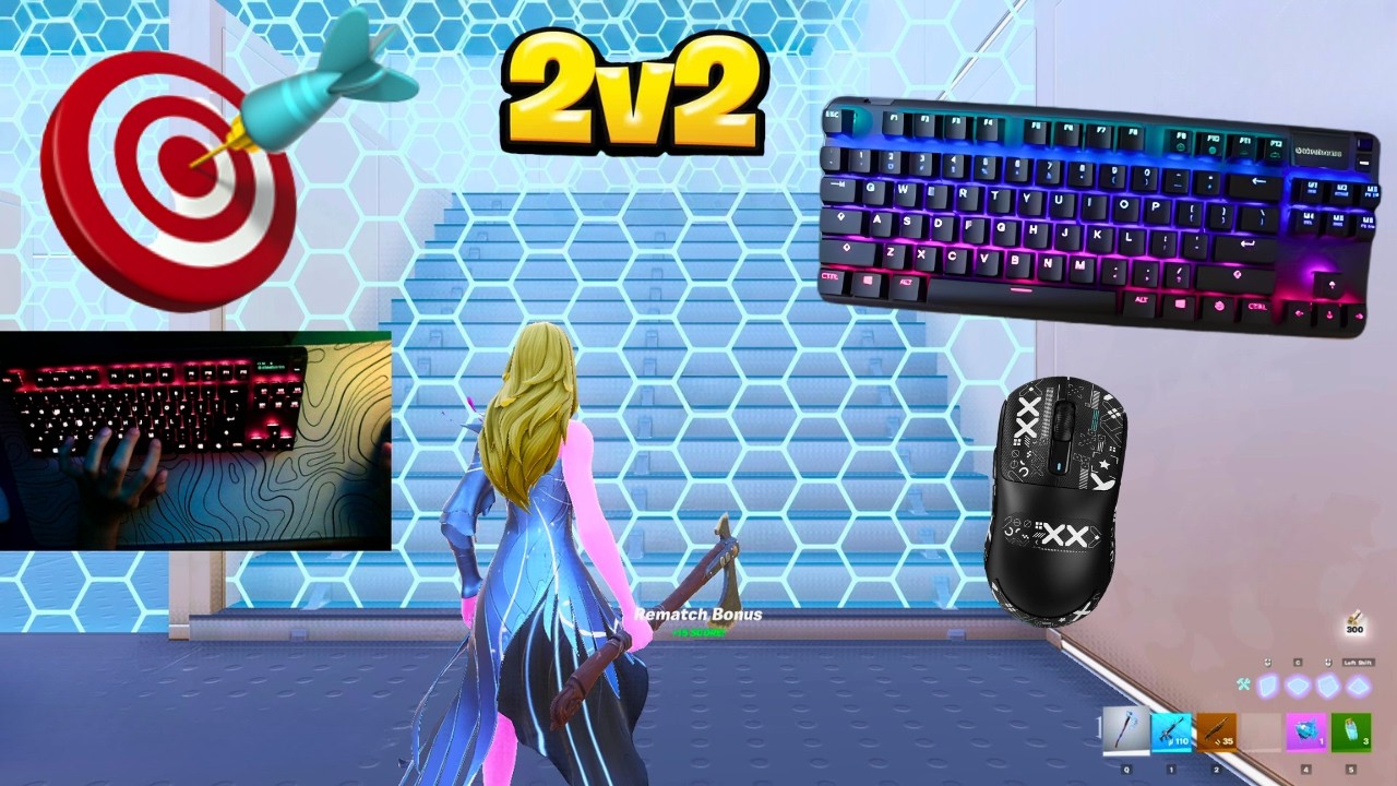 Fortnite 2v2 Piece Control😍 SteelSeries Apex Pro TKL ASMR💤