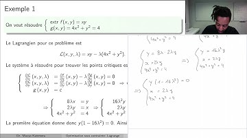 Mathématiques I - Cours 9.2 - Optimisation sous contrainte: méthode de Lagrange (part I)