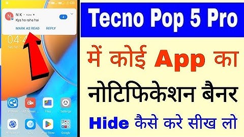 Tecno Pop 5 pro me koi bhi app ka notification banners off/band kaise kare।notification banners