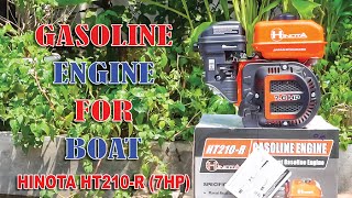 Hinota HT210-R (7HP) | Gasoline engine for boat with TBC Long Tail Boat @Khon_RothTV-nu1ge