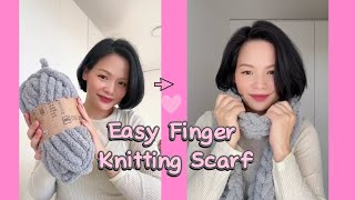 Easy Finger Knitting Scarf